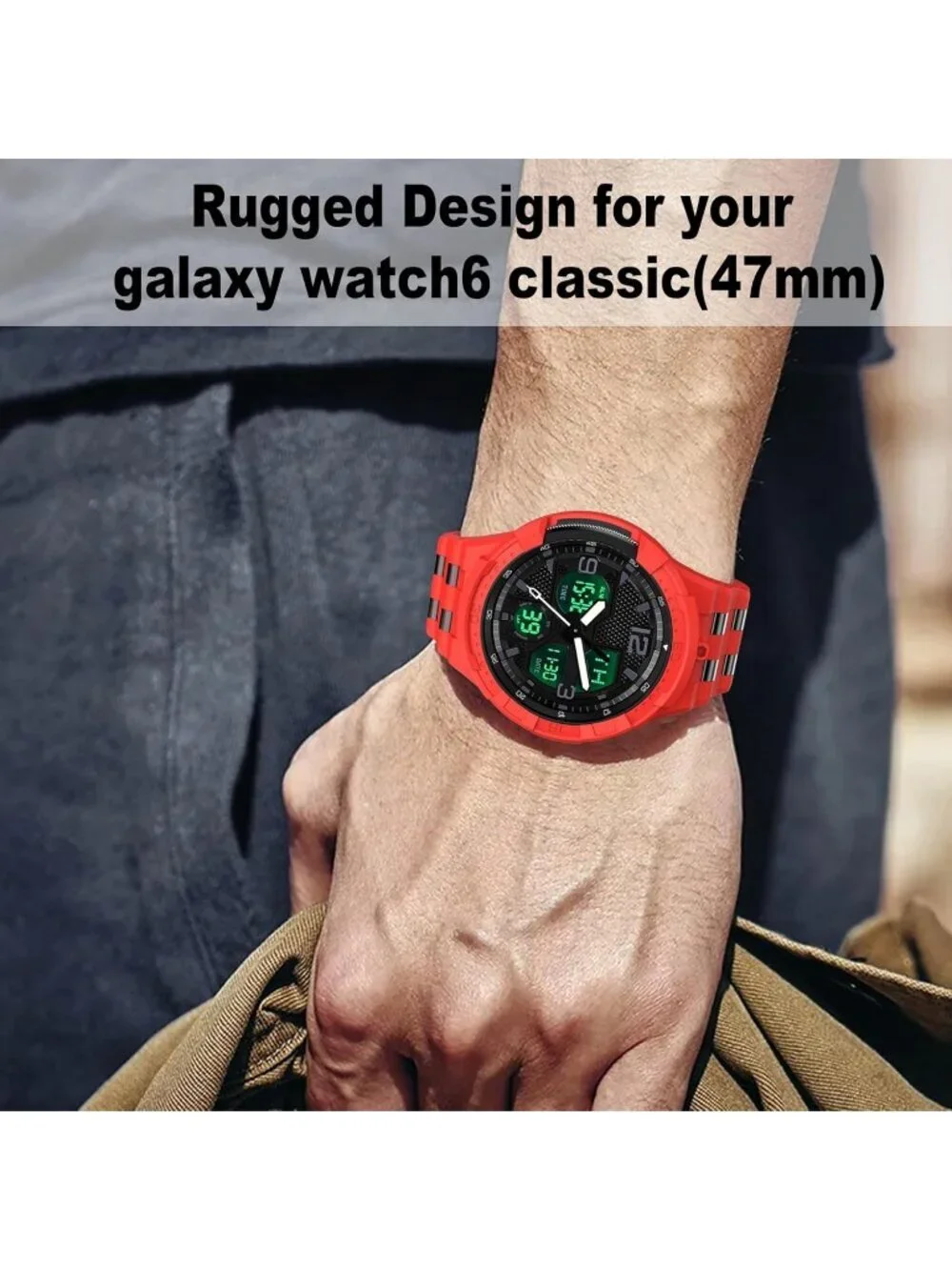Men's All Red Analog Quartz Compatible Samsung Galaxy Classic LED Digital Watch